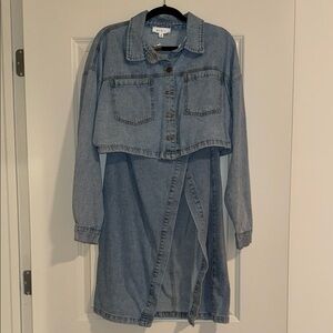Denim skirt set